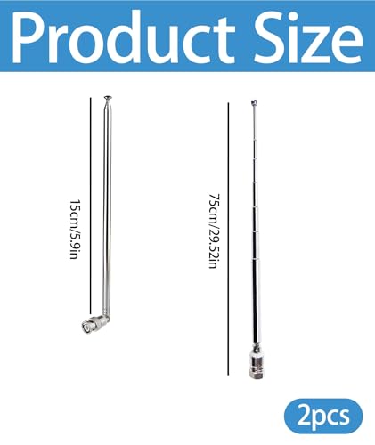 Image of 2PCS Fm Antenna, Connector Radio Replacement Antenna for TV Am Fm Radio Stereo Receiver Radio Antenna
