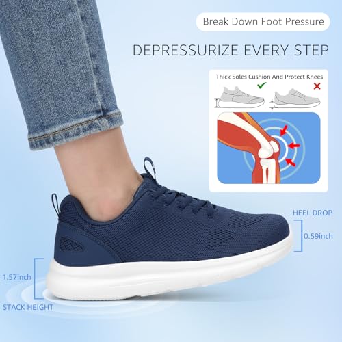 Image of STQ Wide Toe Box Walking Shoes Women Orthopedic Swollen Feet Diabetic Tennis Running Sneakers for Plantar Fasciitis Arch Support Bunions