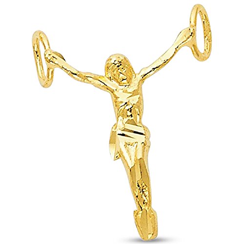 Jesus Full Body Pendant Solid 14k Yellow Gold Christ Piece Charm Polished Genuine 20 x 15 mm