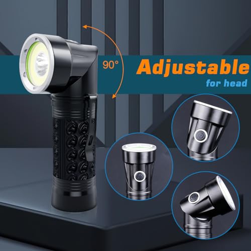 WholeFire T6+COB LED Magnetic Torch 2 Color Lights (Red & White) 4 Modes Rotation Work Light Rechargeable Portable Handheld LED Torches for Dog Walking Hiking Emergency - Image 4