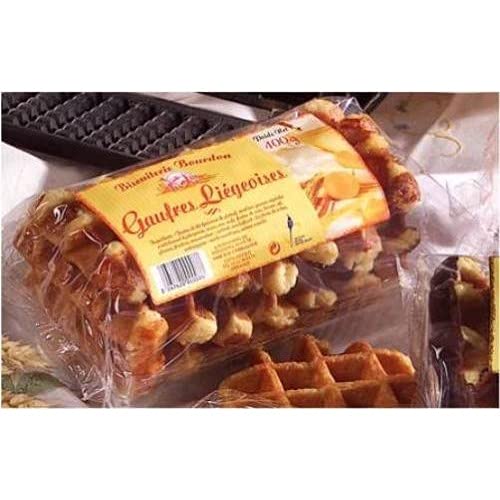 Délice Belge: Lot de 7 Gaufres Liégeoises Artisanales - 385g Recette Traditionnelle en Paquet Pratique - Gâteau Moelleux Par Biscuiterie Bour - Le Lot De 4