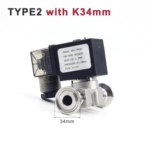 Válvula solenoide 2 vías inoxidable de 1/4 pulgadas normalmente cerrada 3