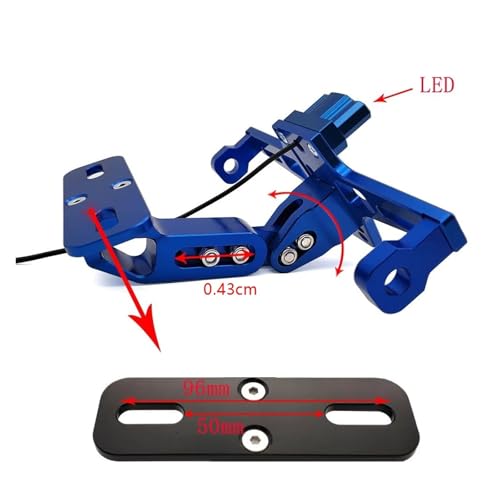 Support Cadre Plaque D'immatriculation avec Feu LED Rouge Moto Versys PCX