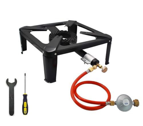 GRFELI Gaskocher Hockerkocher Tragbarer Campingkocher 4 Bein 8 kw 1,5 M...