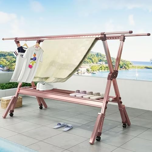 Adjustable Freestanding Clothes Rack - Metal Garment Display Stand for Bedroom & Retail, 130-230cm Coat & Shoe Storage Shelf, Versatile Space-Saving Clothing Organizer
