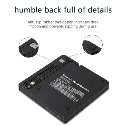 Grabadora de DVD externa rápida USB 3.0 con doble cable Tipo-C 6