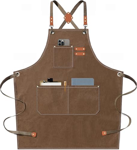 AFUN Chef Apron Cotton Canvas, Brown