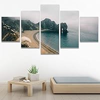 SIGNWIN 5 Panel Canvas Wall Art Landscape Mountain for Home Decorations Ready to Hang - 60