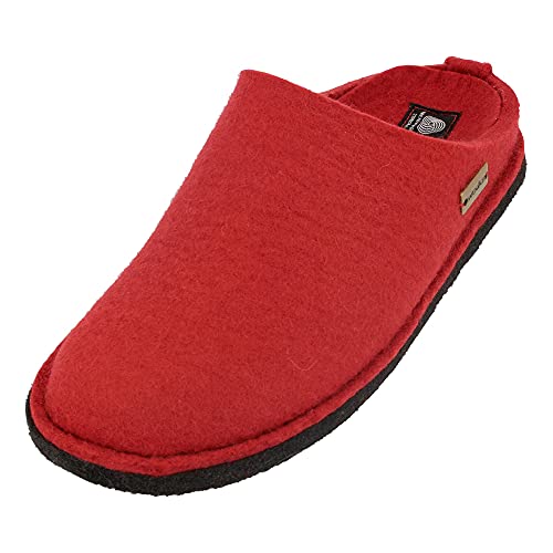 HAFLINGER Flair Soft Filzpantoffeln aus Wollfilz Hausschuh Rubin, Gr. 39