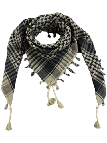 Elu Shemagh Scarf Men - Women /100% Cotton Military Shemagh Keffiyeh Scarf Arafat Tactical Desert Rave Bandana Head Wrap