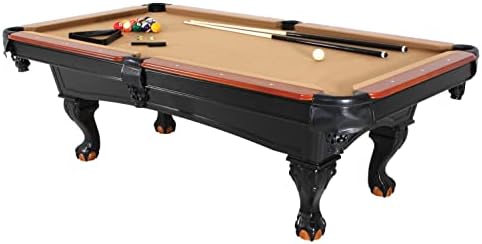 Minnesota Fats 8' Covington Billiard Table with Carved Solid-Wood Legs and Antiqued Wood Finish