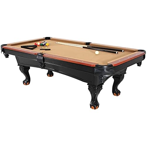 Minnesota Fats 8' Covington Billiard Table with Carved Solid-Wood Legs and Antiqued Wood Finish