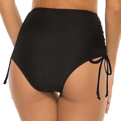 Sexybody Women High Waisted Bikini Swim Bottoms Tummy Control Bathing Suit Swimsuit Ruched Full Coverage Tie Side Swimwear3