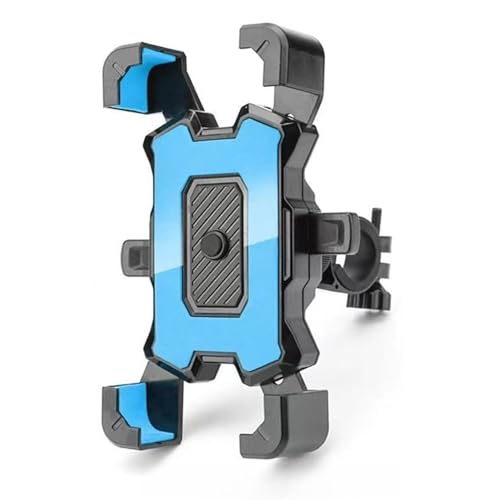 Support navigation GPS moto universel bleu pour guidon antichoc