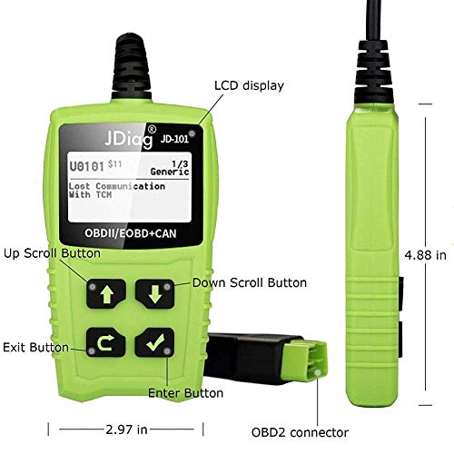 OBDKCAN JD101 OBD2 Scanner, Automotive Car Engine Fault Code Reader CAN Diagnostic Scan Tool with Battery Condition Test - Thumbnail 3