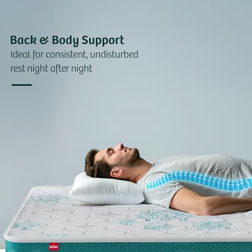 Image of Kurlobond Essential Mattress| Natural Coir & Rebonded Foam| Firm Back Support with Soft Foam Quilt | Breathable & Durable|Queen|75x66x5| 10-Year Warranty