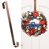 HOOSUN Wreath Hangers for Front Door Valentines Day Decorations,12 Inches Metal Wreath Hook Holder for Spring Decor,20 Lbs Over The Door Wreath Hanger for Valentines Spring Wreath Front Porch Decor