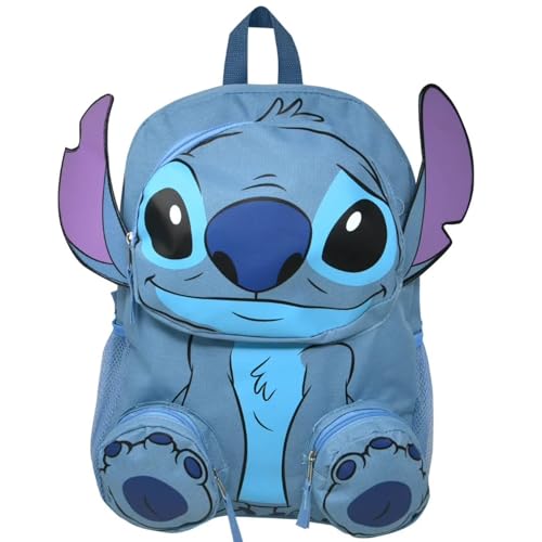Disney Stitch Front Body 16' Backpack with 3 Zipper Pockets