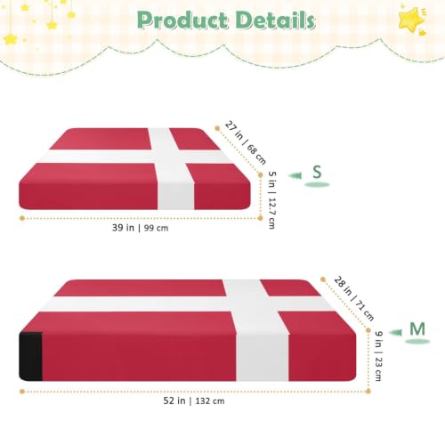 Drap-housse imperméable lit enfant drapeau Danemark 132x71