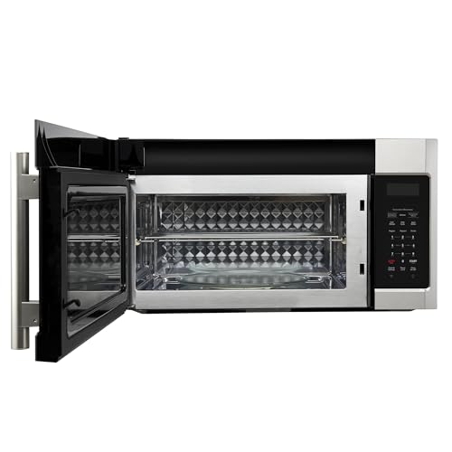 Image of FORNO Fornace 30-Inch Over-the-Range Convection Microwave, 1.5 cu.ft Capacity - Stainless Steel Finish - 300 CFM 2-Speed Ventilation, Touch Glass Control, LED Cooktop Lighting - FOTR3038-30