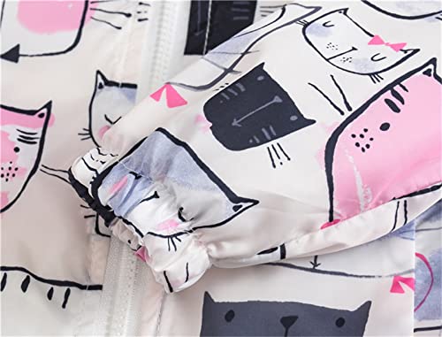 Toddler Baby Girls Windbreaker Outwear Jacket Cute Hoodie Flower Zip-Up Waterproof Coat Lightweight Outdoor Raincoat2