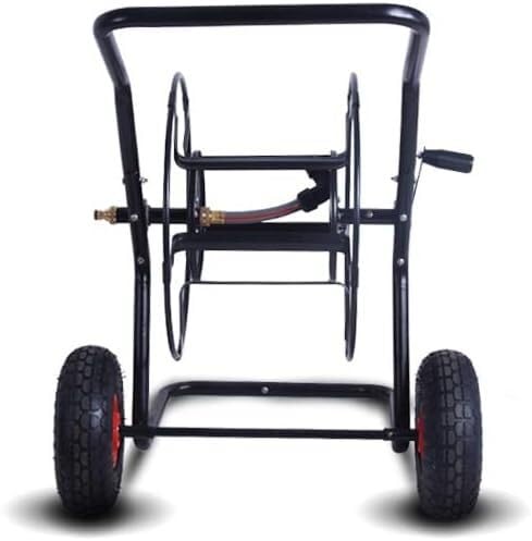 Carro de carrete de manguera de jardín con ruedas dobles para una fácil movilidad en plantación, riego y lavado de automóviles