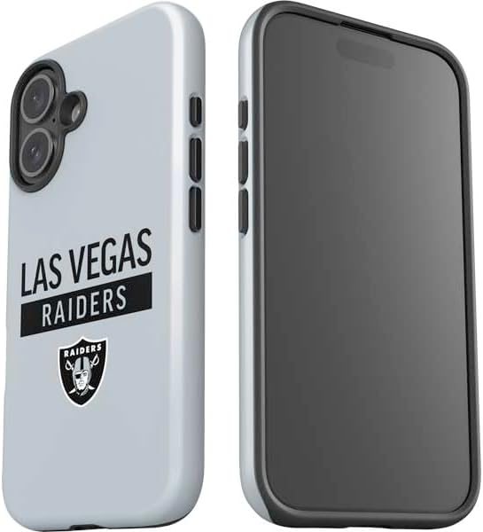 Skinit Impact Phone Case Compatible with iPhone 16 - Officially Licensed NFL Las Vegas Raiders Silver Performance Series Design