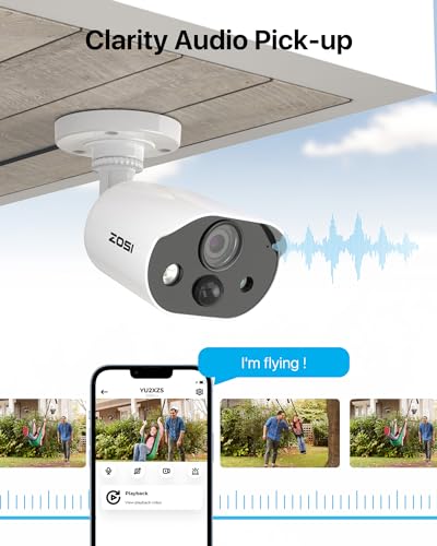 Image of ZOSI C303 8CH Home Security Camera System with Audio, Person Vehicle Detection, Night Vision, Light & Sound Siren, 8pcs 1080P Outdoor Cameras, 8CH 3K Lite H.265+ DVR with 1TB SSD for 24 /7 Recording