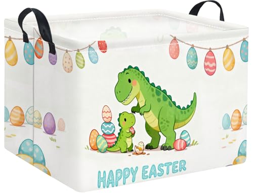 HIYAGON Rectangular Easter Basket Fabric Storage Bin Boxes Collapsible Baby