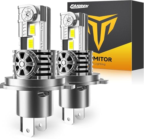 Termitor Upgraded H4/9003/HB2 Bulbs, 50,000LM 10X Super Bright, 1:1 Mini Size 6500K Cool White IP68 Waterproof Automotive Replacement H4 9003 Fog Lights, Quick Installation, Pack of 2