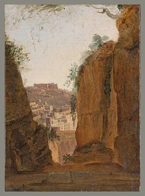 Peinture à l'huile de la Tombe de Virgile à Naples de Jean-François Robert en 20x24 pouces