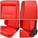 ModifyStreet OBS Styles Universal 1 Pair Classic Plain Red PVC Leather Racing Seats, Reclinable Seats with Sliders, 2PCS Set for Driver and Passenger Side