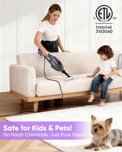 CYK Steam Mops for Floor Cleaning, 12 in 1 Handheld Steam Cleaner for Home, Floor Steamer for Hardwood Floors and Tile (Purple-grey) - Image 3