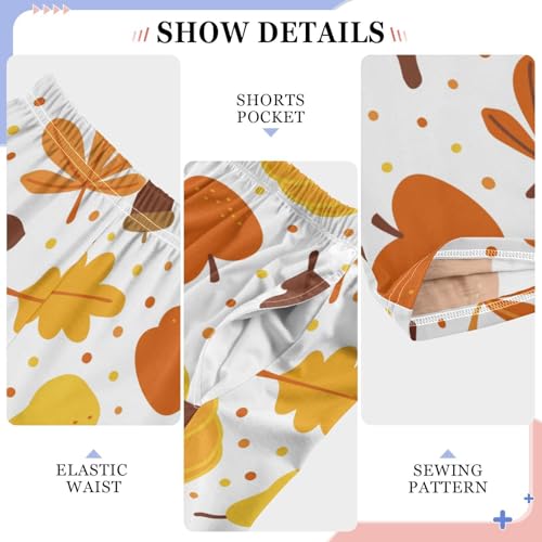 Boys' Pants Cute Maple Leaves Pumpkins Long Bottoms Jogger Pants Elastic Waist Trousers with Pockets S-XL4