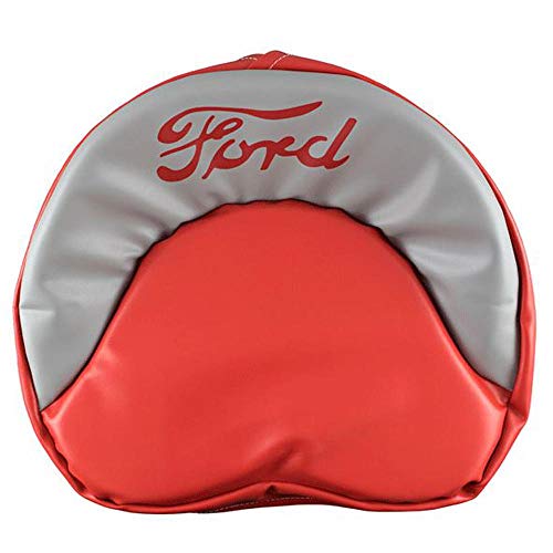 R4536 Red & Grey Tie Pan Seat Cover Fits Ford Tractors NAA Jubilee 600 601 800 900