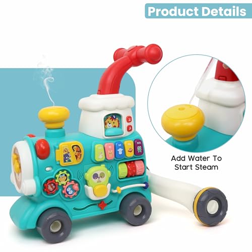 Image of Chanak Tiny Train Baby Walker for Kids with 5 Activities /Games - Piano, Gears, Maze, Clock & Smoke Function, 100% Safe Non-Toxic Colors & Smooth Edges, for Babies 9+ Months