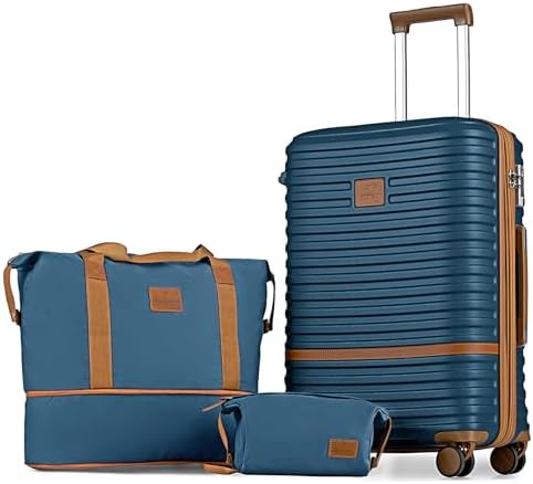 Joyway Luggage Set 3 Piece Suitcase Sets, Expandable Carry on Luggage with Spinner Wheel, Hard Shell Luggage Set with TSA Lock, Black brown, 4 piece set (13/20inch), Hardside Expandable Travel Laggage 34