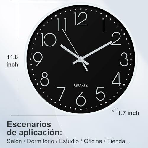 Mejores comprativas On-line Reloj de pared negro - cinco favoritos. 11 Imagen adicional