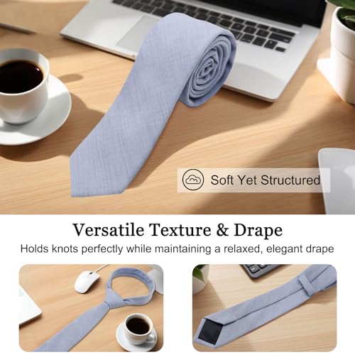 Image of Cotton Ties for Men Solid Color Skinny Tie Mens Necktie for Wedding Graduation Formal Dinner