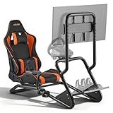 VEVOR Racing Wheel Stand, Heavy-Duty Simulator Cockpit Steering Wheel Stand with Monitor Stand, Fit Logitech G25,G27,G29,G920,G923, Thrustmaster T300RS,TX F458,T500RS,T3PA-PRO (F1/GT) and CSR Pedals