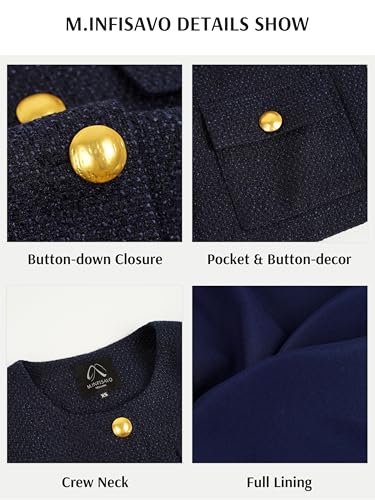 Image of M.Infisavo Cropped Tweed Blazers for Women