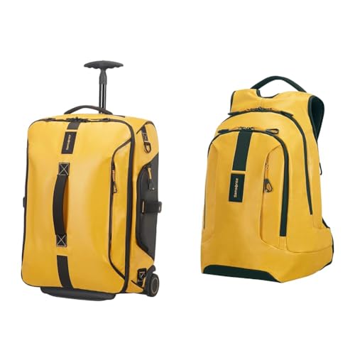 Samsonite Paradiver Light - Reisetasche/Rucksack mit 2 Rollen S, 55 cm, 51 L, Gelb (Yellow) & Paradiver Light - Laptopru...