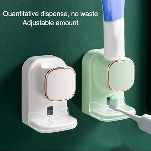 Wall Mount Electric Toothpaste Squeezer, Adjustable Automatic Toothpaste Dispenser USB Powered for Family Bathroom (White) - Image 4