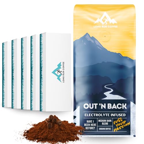 Image of Long Run Coffee - Hydrating Coffee with Electrolytes - All Natural Energy + Hydration + Recovery for Athletes - Stomach Friendly Electrolyte Coffee for Runners (5 lb, Medium-Dark Roast)