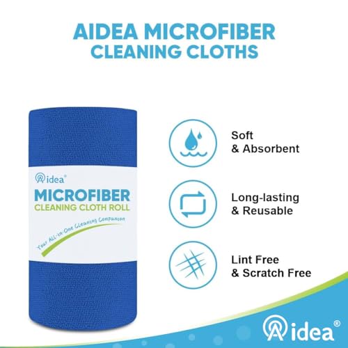 Image of AIDEA Microfiber Cleaning Cloth 165 Sheets 3 Roll, Cleaning Rags 11x9 inch