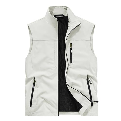 Gilet d'extérieur homme avec poches et col montant pour loisirs d'été - 3