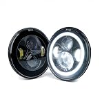 Xprite 7' LED Headlights w/Halo DRL & Turn Signal Compatible with 2007-2018 Jeep Wrangler JK JKU - Off-Road Use Only