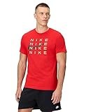 Nike Men's Sportswear T-Shirt Swoosh Stack, University Red, Large