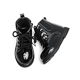 KOSISOK Toddler Ankle Boots Boys Girls Bright Color Waterproof Side Zipper Combat Boots