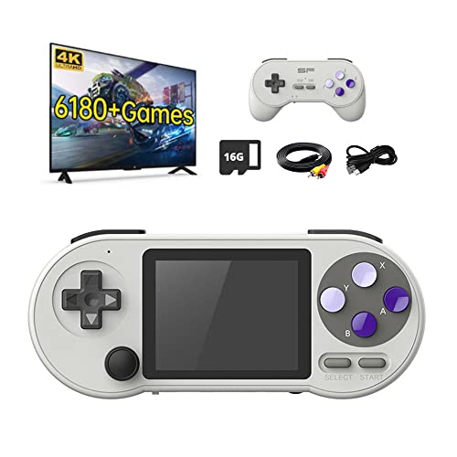 EQUITARE Handheld Game Console, Built in 6000+ Games, 3.0 Inch IPS Screen Retro Handheld Game Console, SF2000 Handheld Console Support 7 Emulators & AV Output, Ideal Gift for Kids Adults